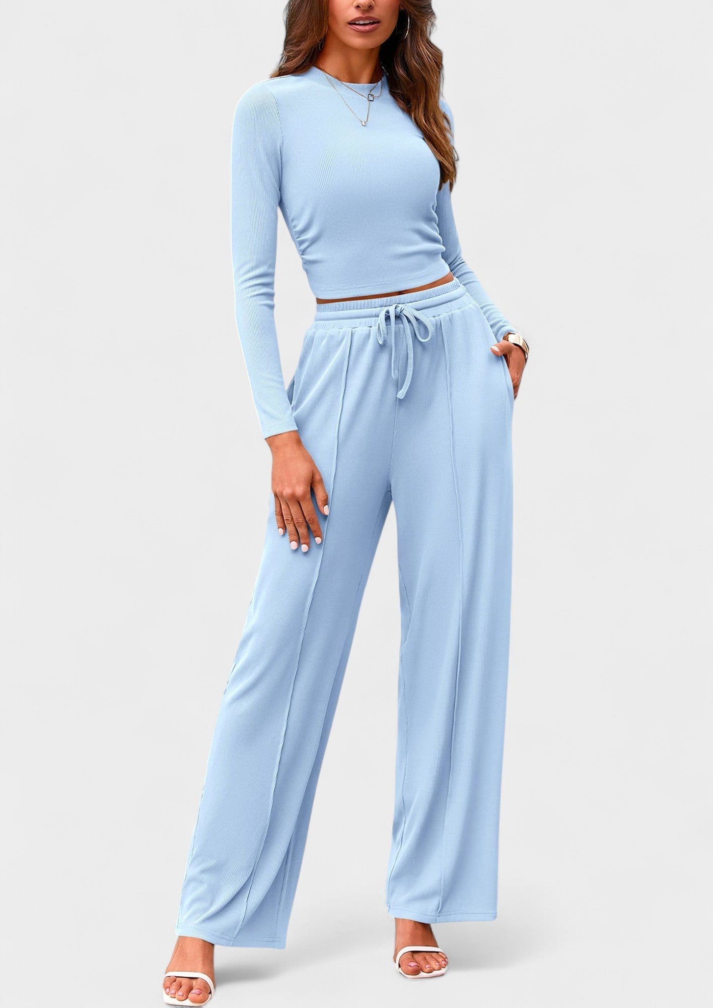 Maya | High-Waisted Drawstring Lounge Set