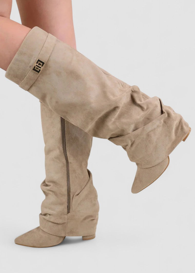 Celestine | Fold-Over Suede Boots