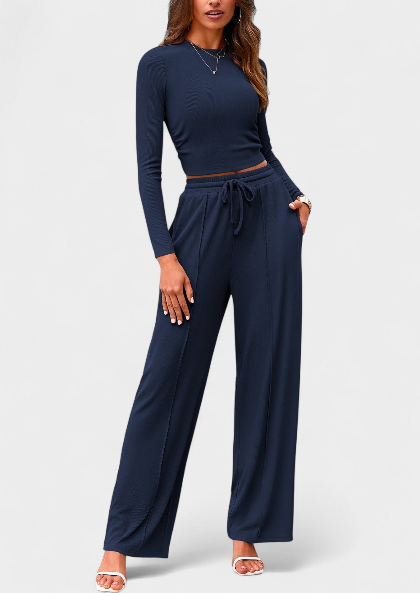 Maya | High-Waisted Drawstring Lounge Set