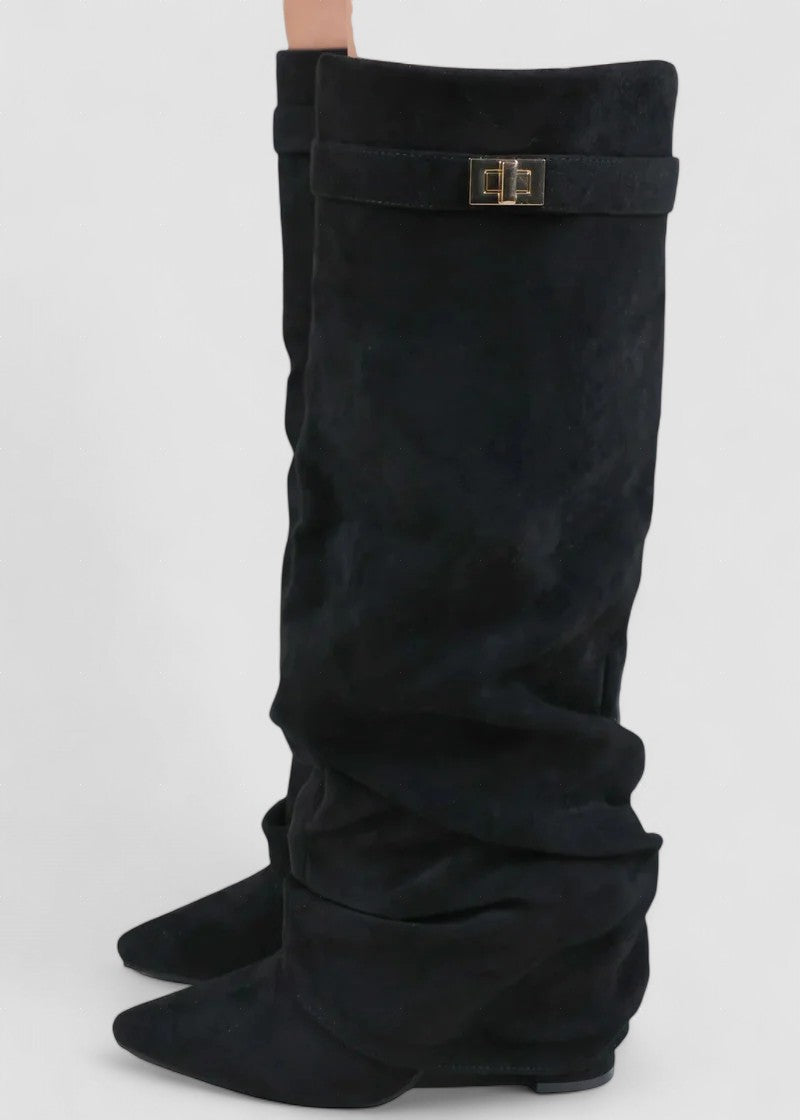 Celestine | Fold-Over Suede Boots