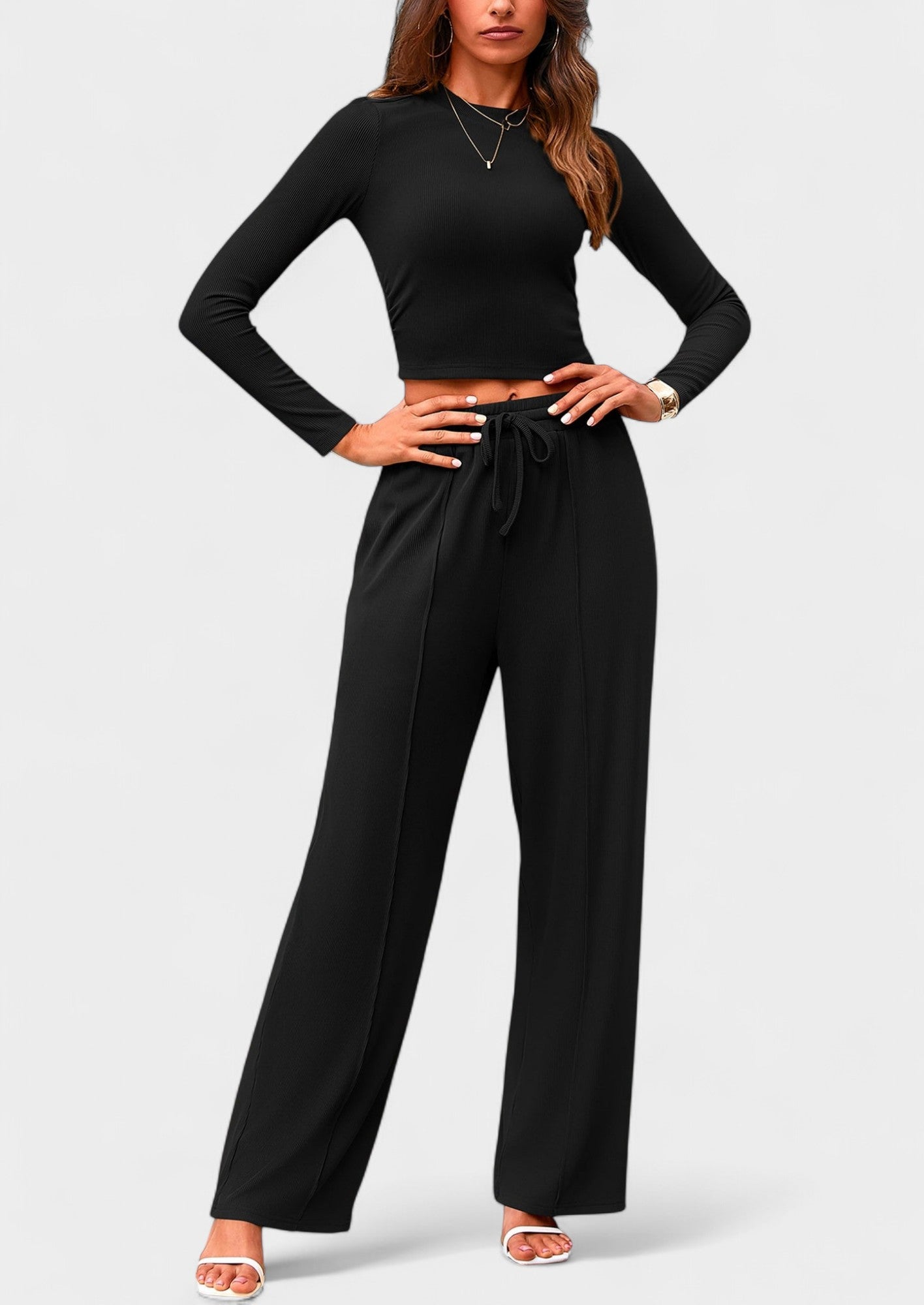 Maya | High-Waisted Drawstring Lounge Set