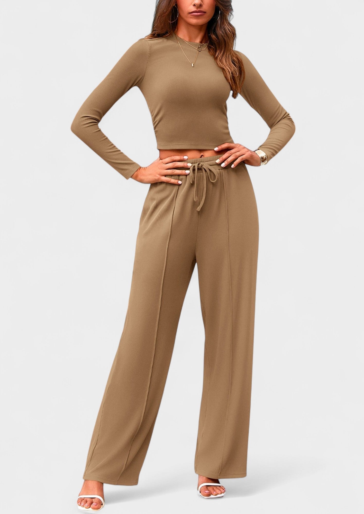 Maya | High-Waisted Drawstring Lounge Set