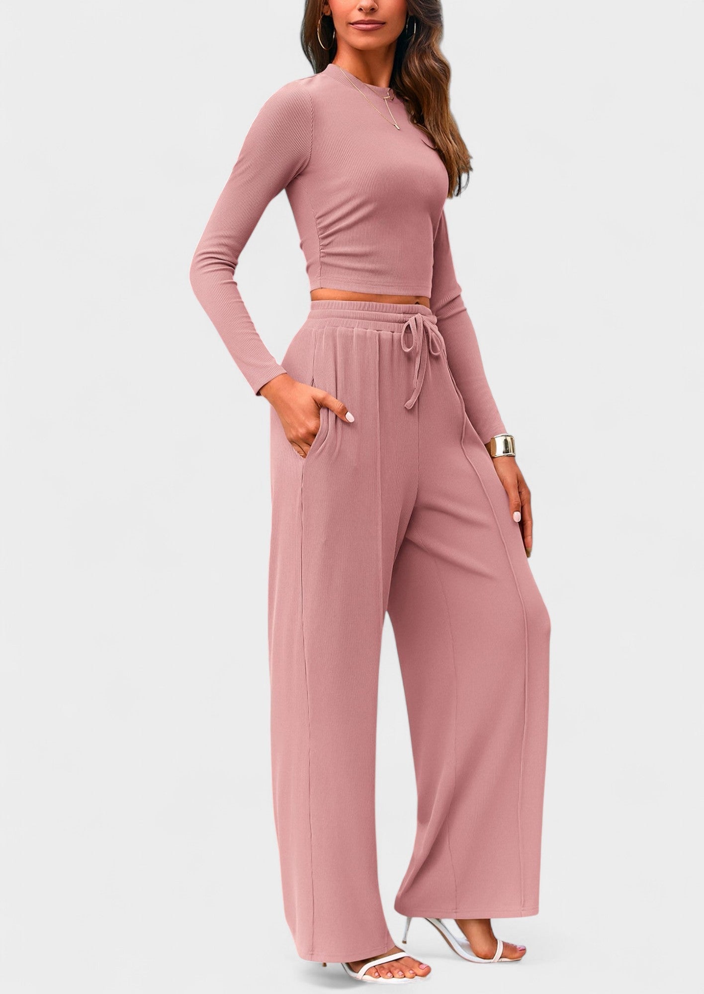 Maya | High-Waisted Drawstring Lounge Set
