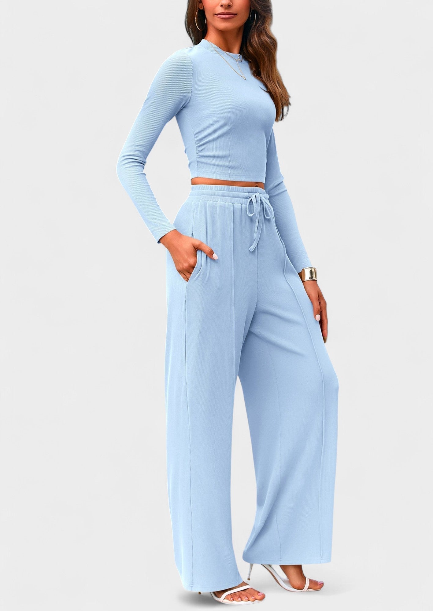 Maya | High-Waisted Drawstring Lounge Set
