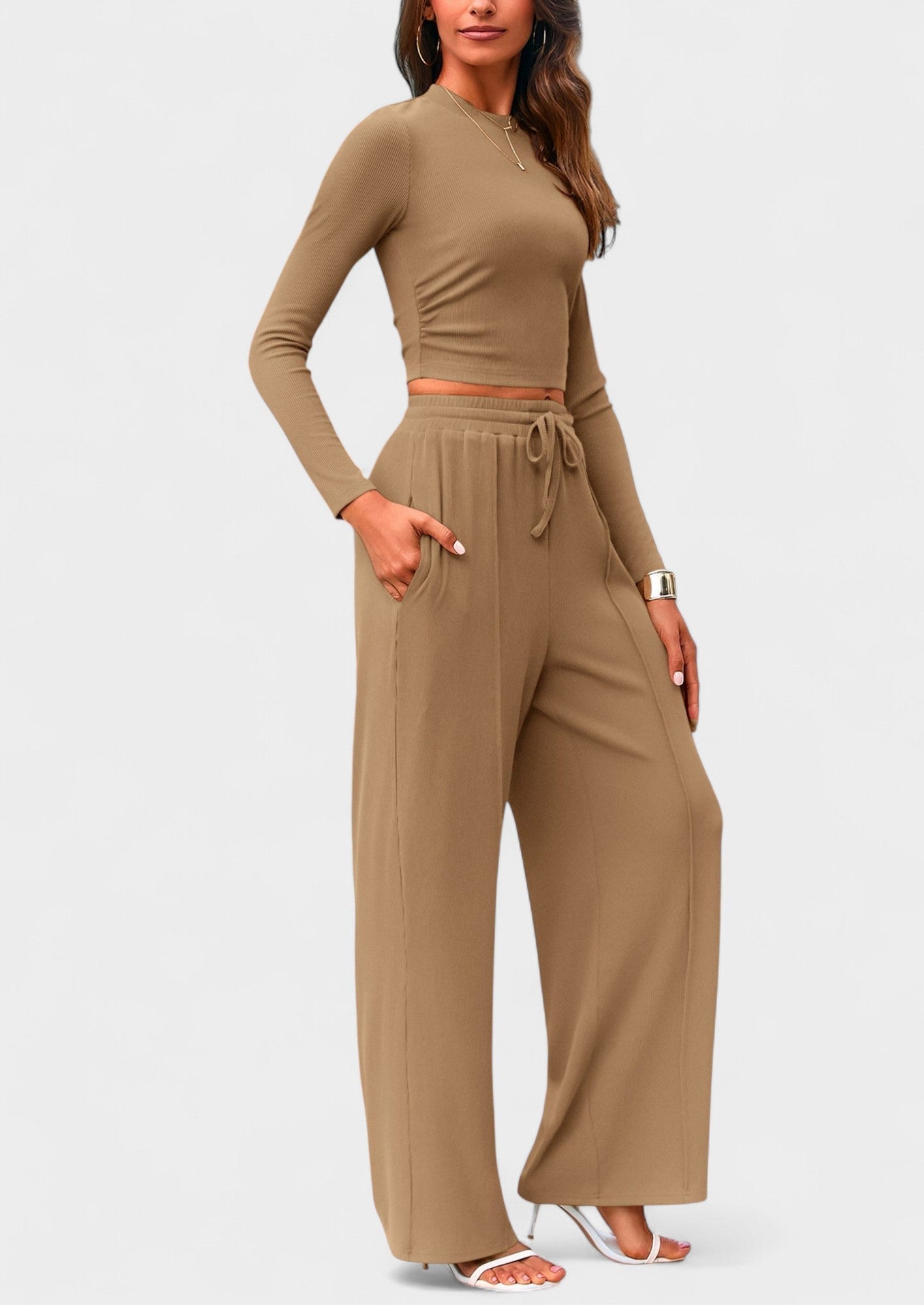 Maya | High-Waisted Drawstring Lounge Set