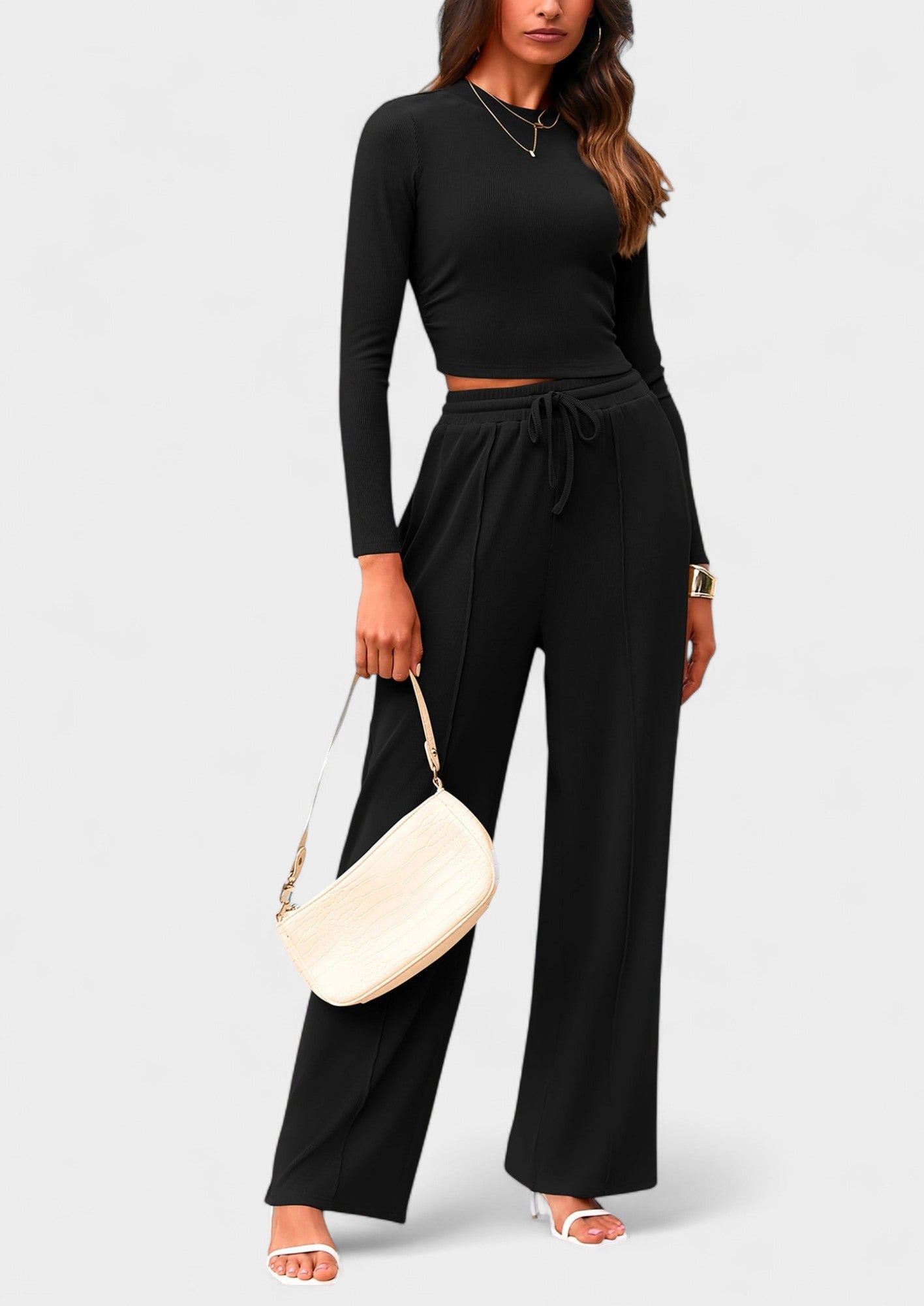 Maya | High-Waisted Drawstring Lounge Set