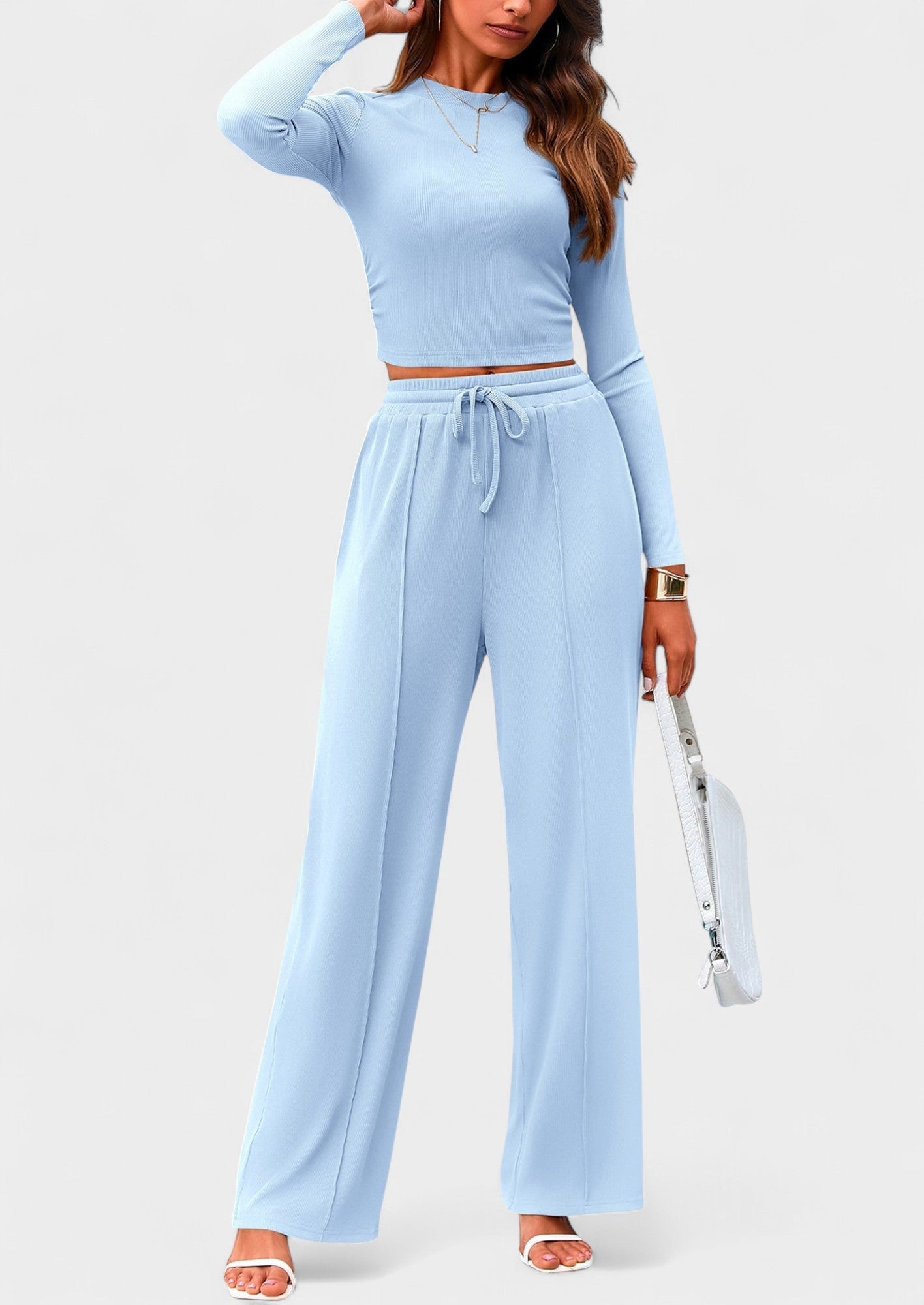 Maya | High-Waisted Drawstring Lounge Set