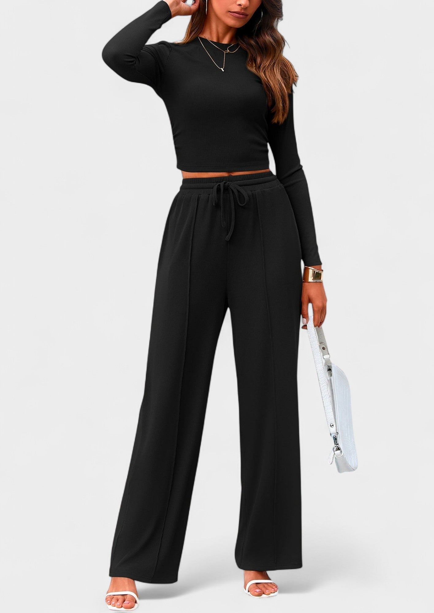 Maya | High-Waisted Drawstring Lounge Set