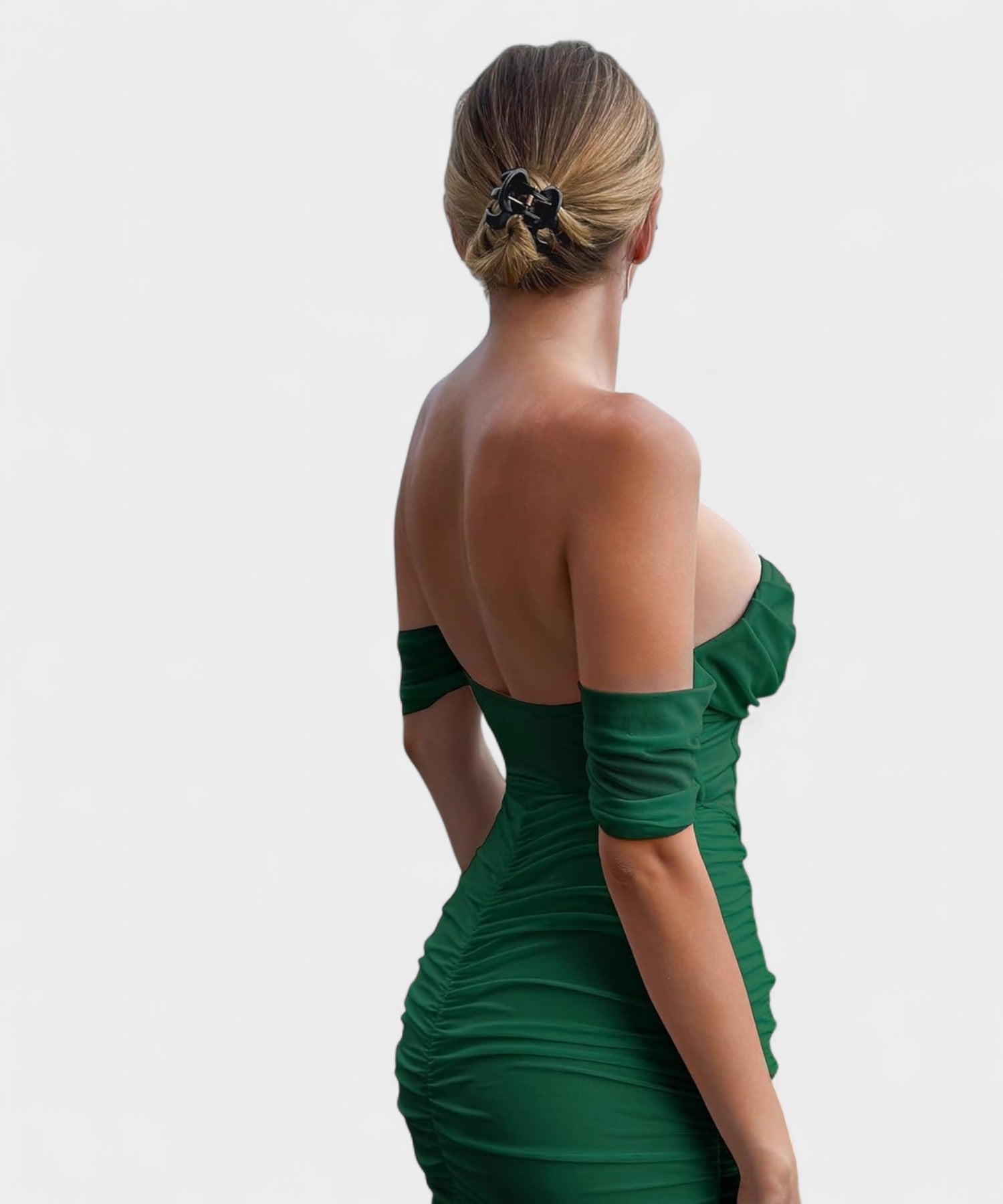 Sofia | Off-Shoulder Ruched Bodycon Midi Dress