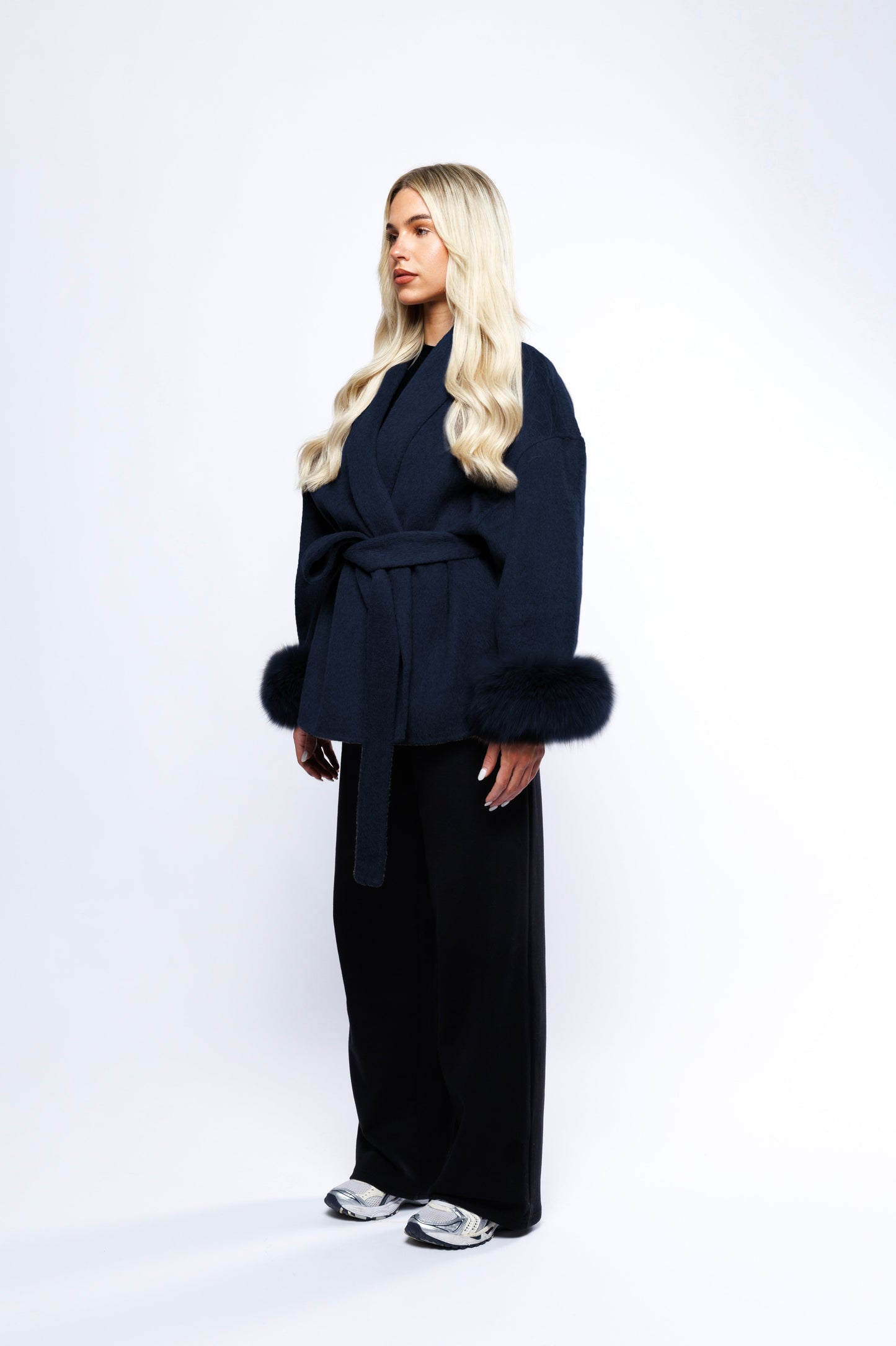 Celeste | Wool Coat with Fur Cuffs