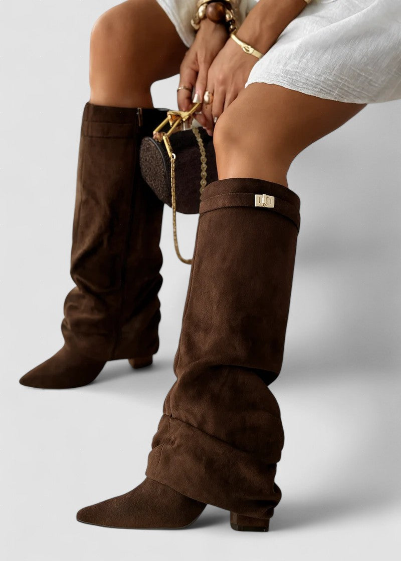 Celestine | Fold-Over Suede Boots