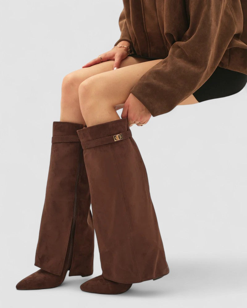 Celestine | Fold-Over Suede Boots