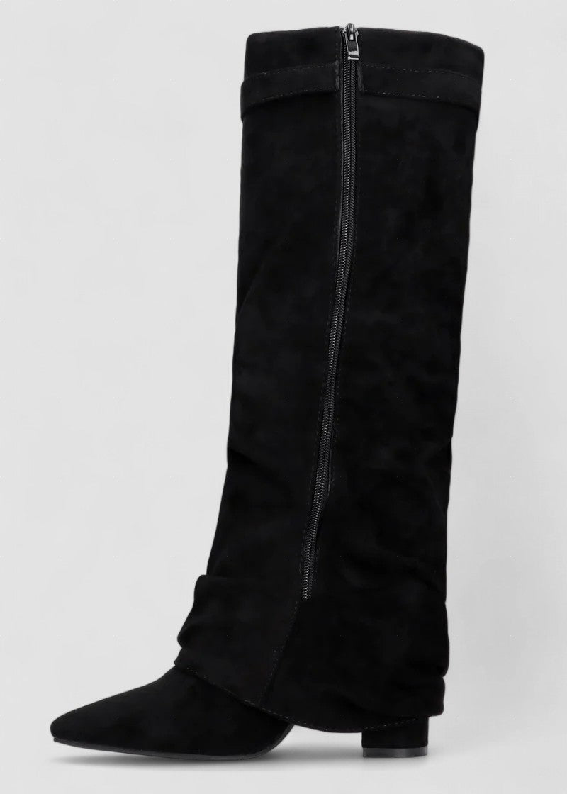 Celestine | Fold-Over Suede Boots