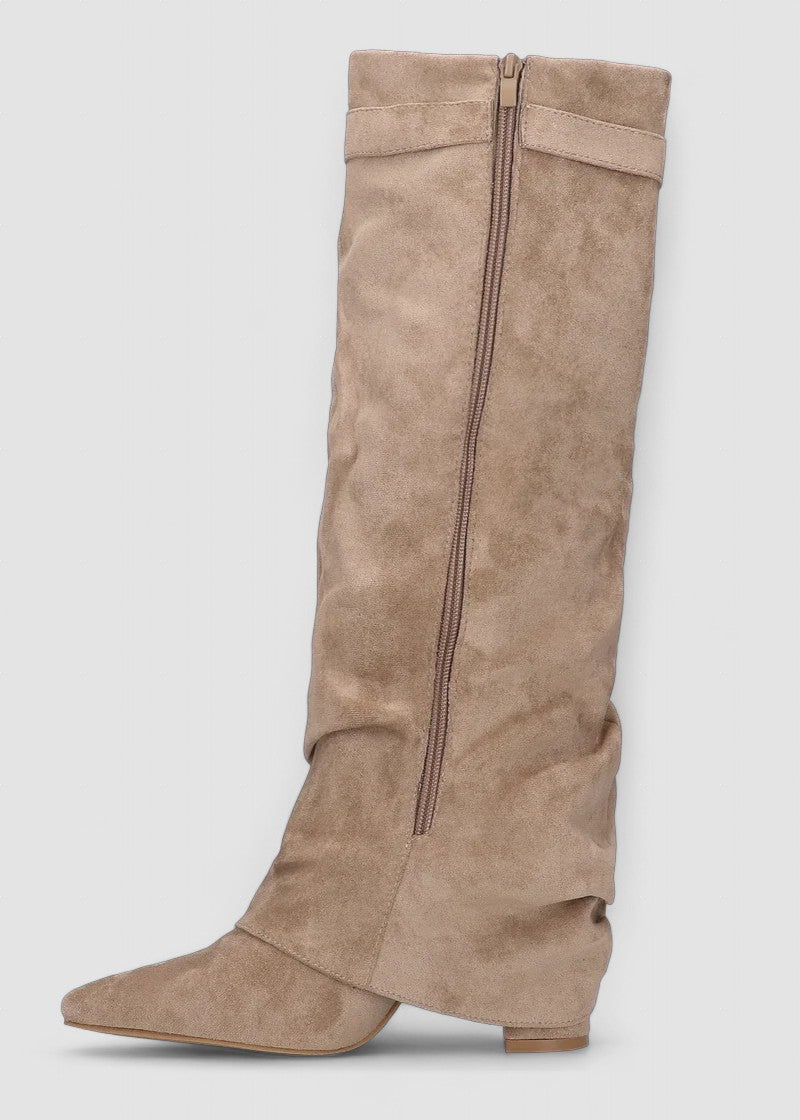 Celestine | Fold-Over Suede Boots