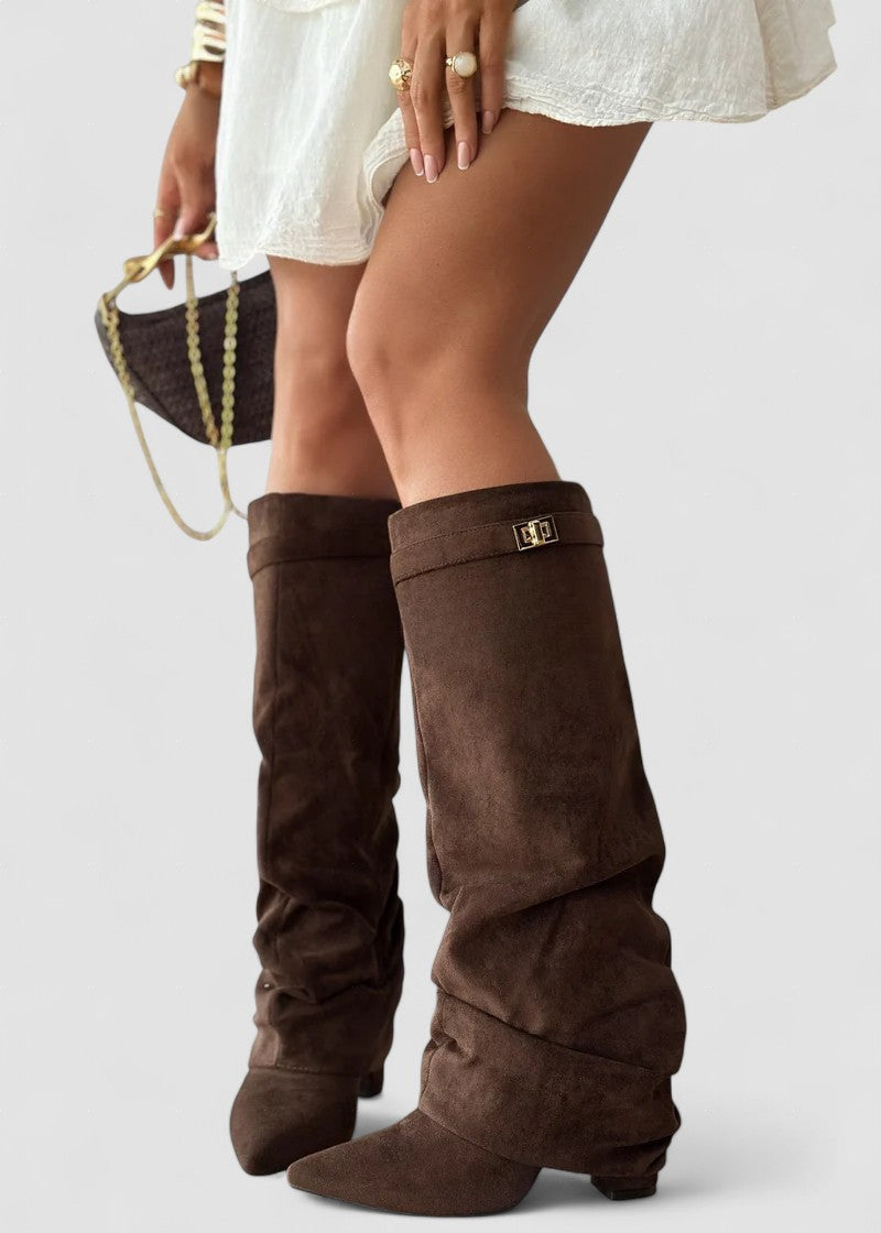 Celestine | Fold-Over Suede Boots