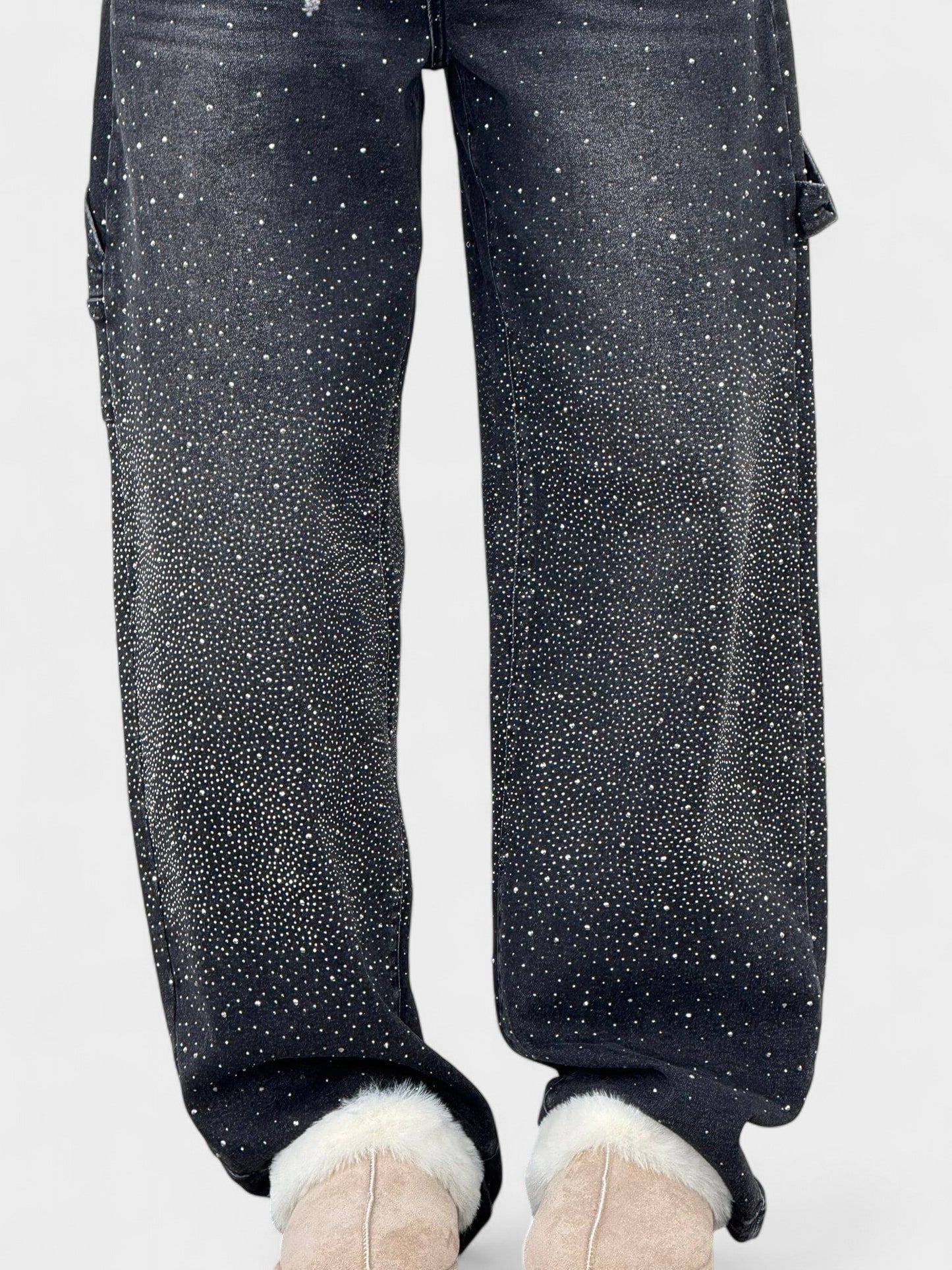 Zara | Crystal Embellished Denim Jeans