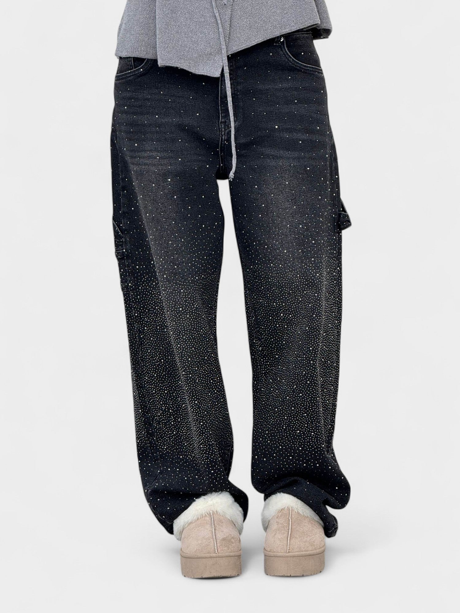 Zara | Crystal Embellished Denim Jeans