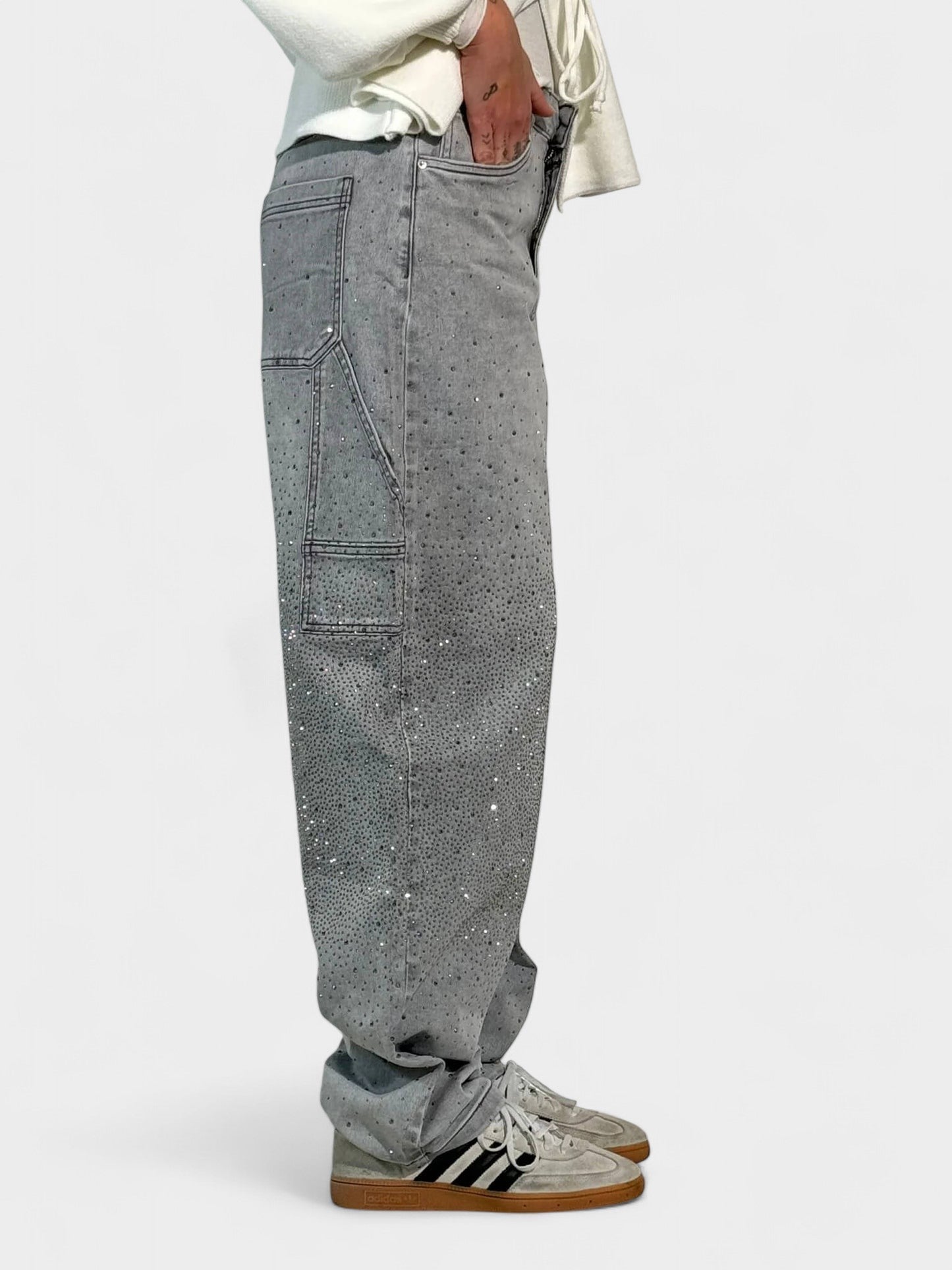 Zara | Crystal Embellished Denim Jeans