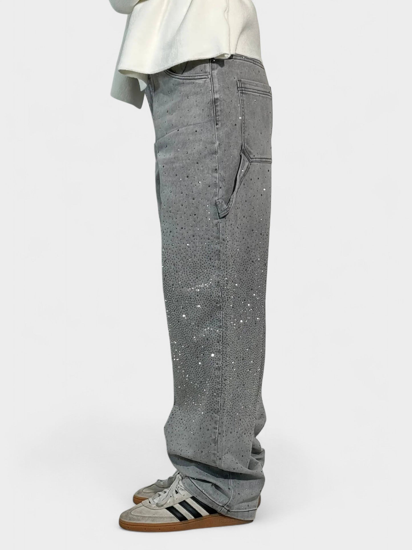 Zara | Crystal Embellished Denim Jeans