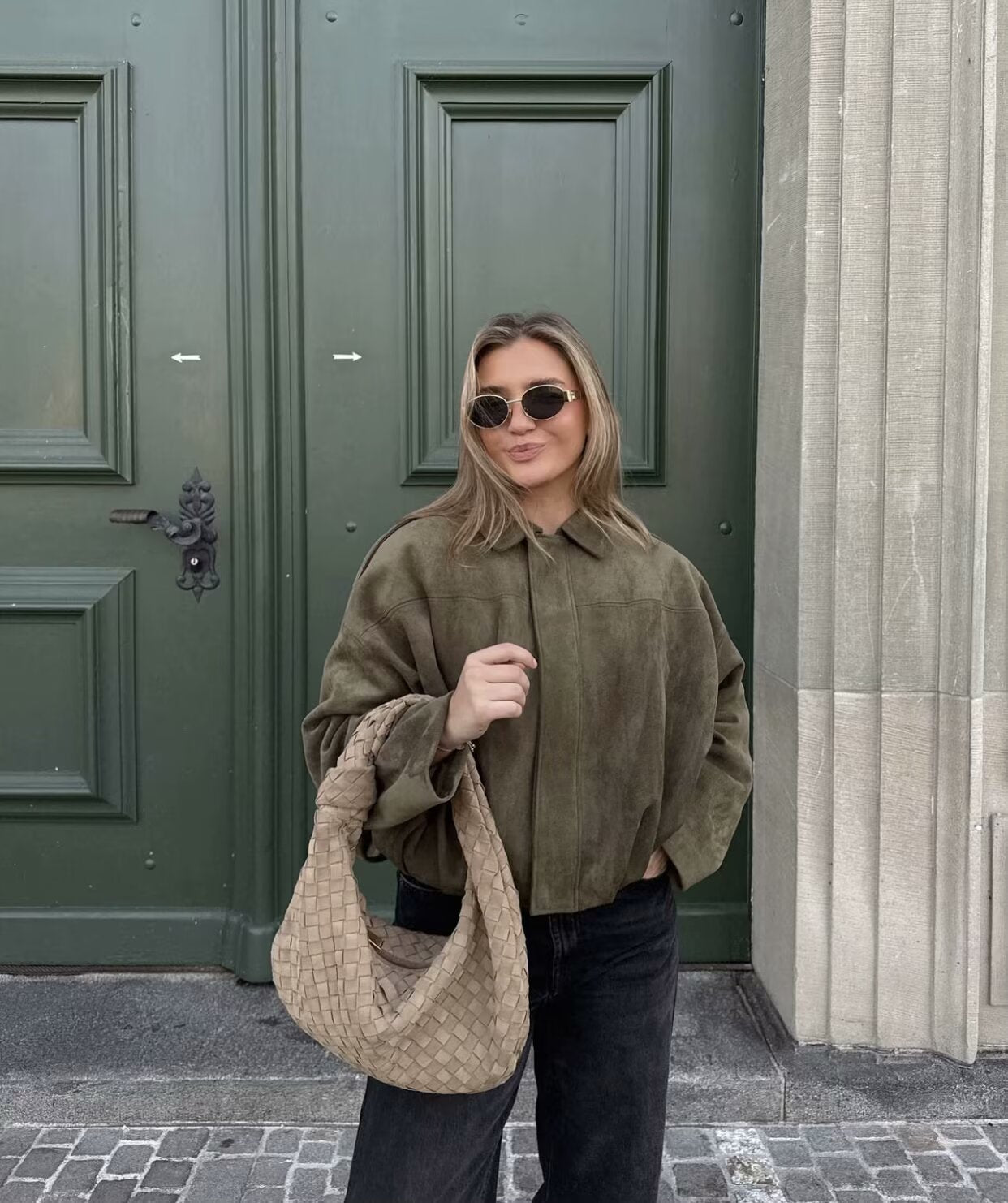 Kaori | Suede Textured Pilot Jacket