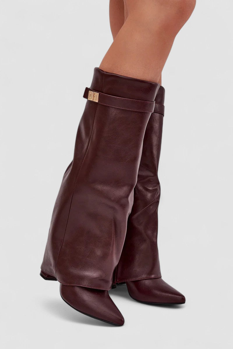 Alyce | Fold-Over Leather Boots
