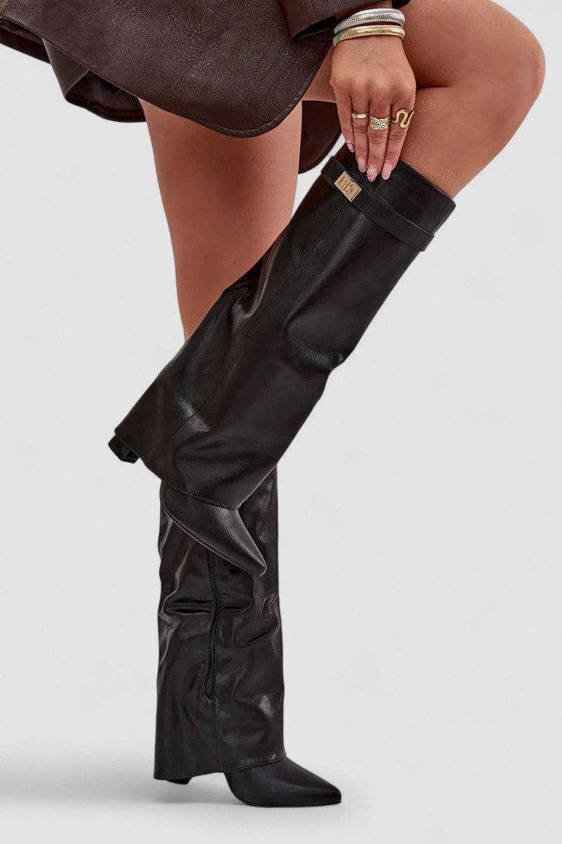 Alyce | Fold-Over Leather Boots