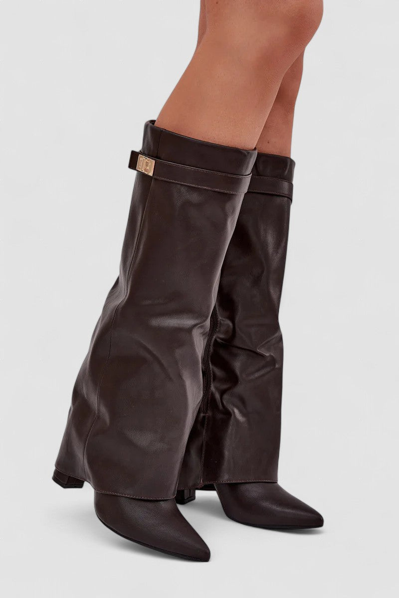 Alyce | Fold-Over Leather Boots