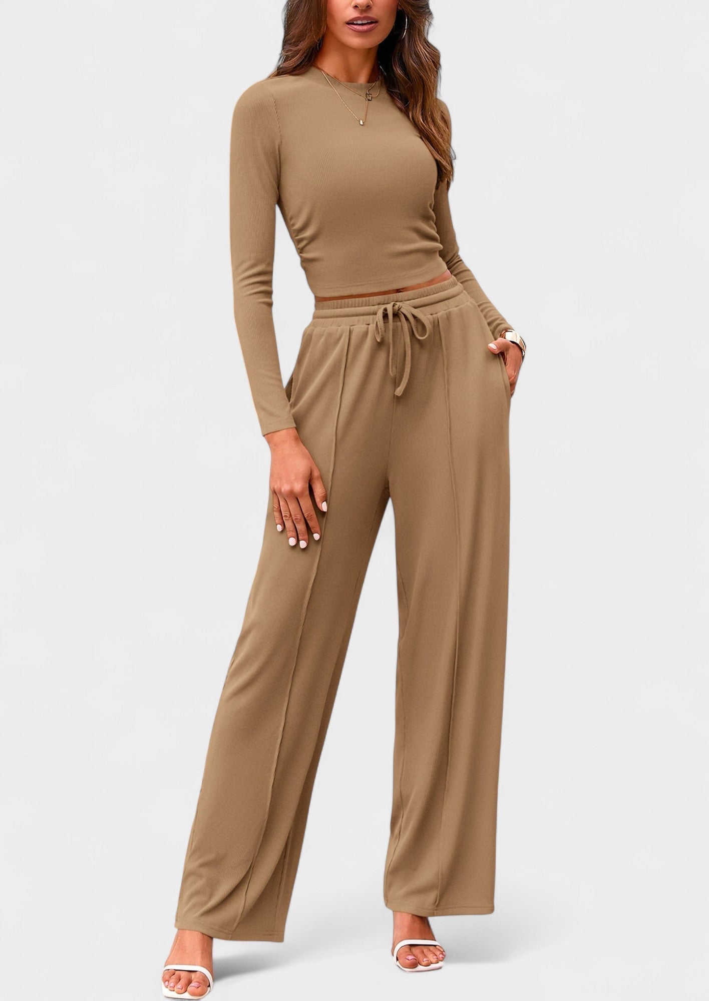 Maya | High-Waisted Drawstring Lounge Set