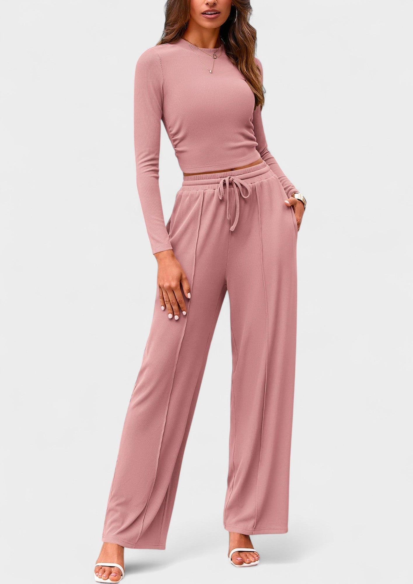 Maya | High-Waisted Drawstring Lounge Set