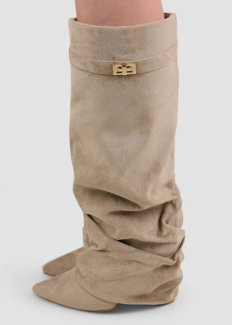 Celestine | Fold-Over Suede Boots