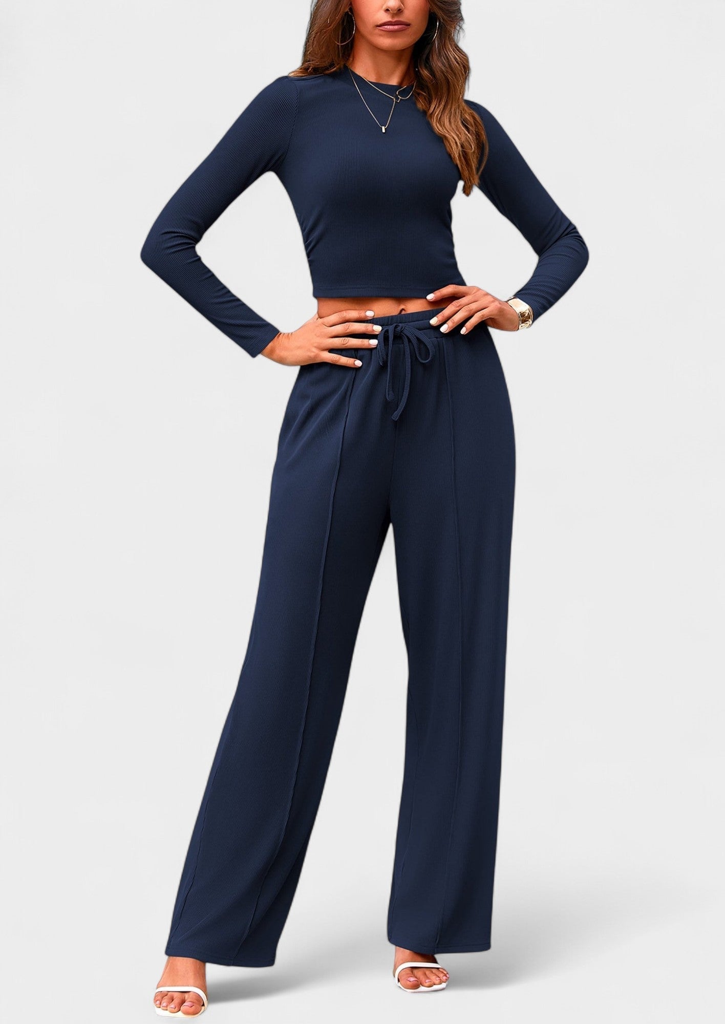 Maya | High-Waisted Drawstring Lounge Set