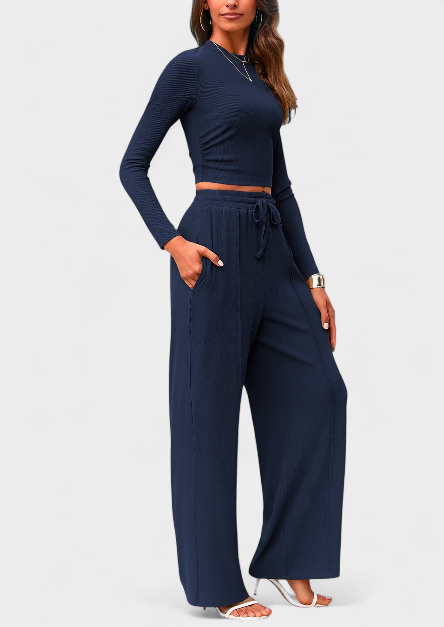 Maya | High-Waisted Drawstring Lounge Set