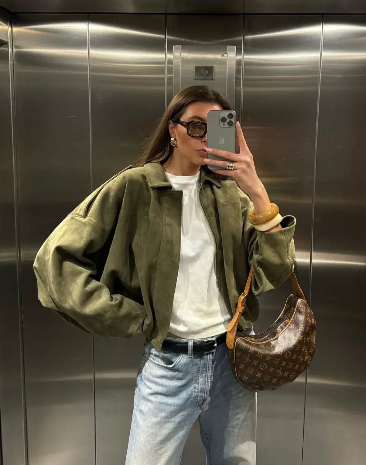 Kaori | Suede Textured Pilot Jacket