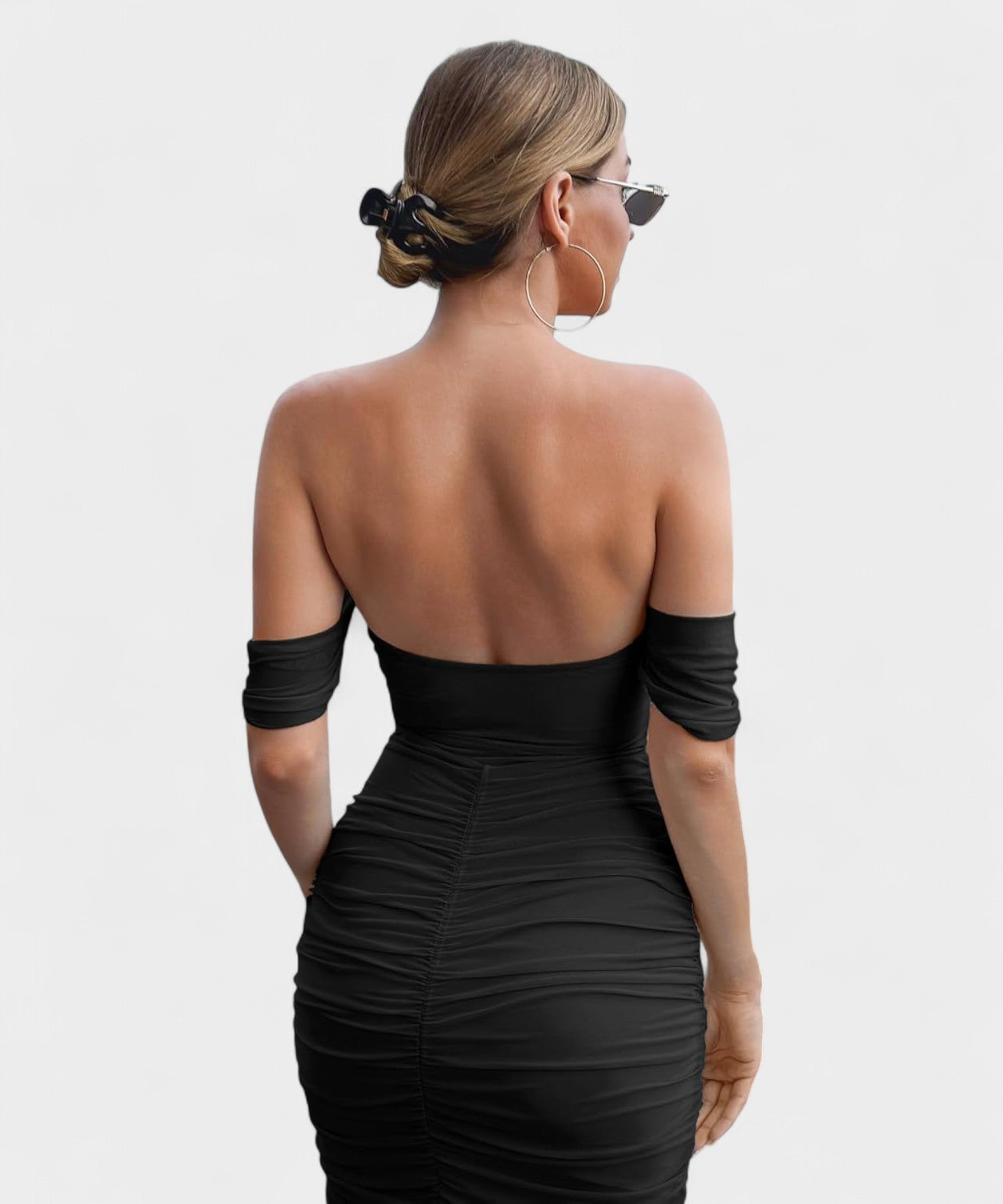 Sofia | Off-Shoulder Ruched Bodycon Midi Dress