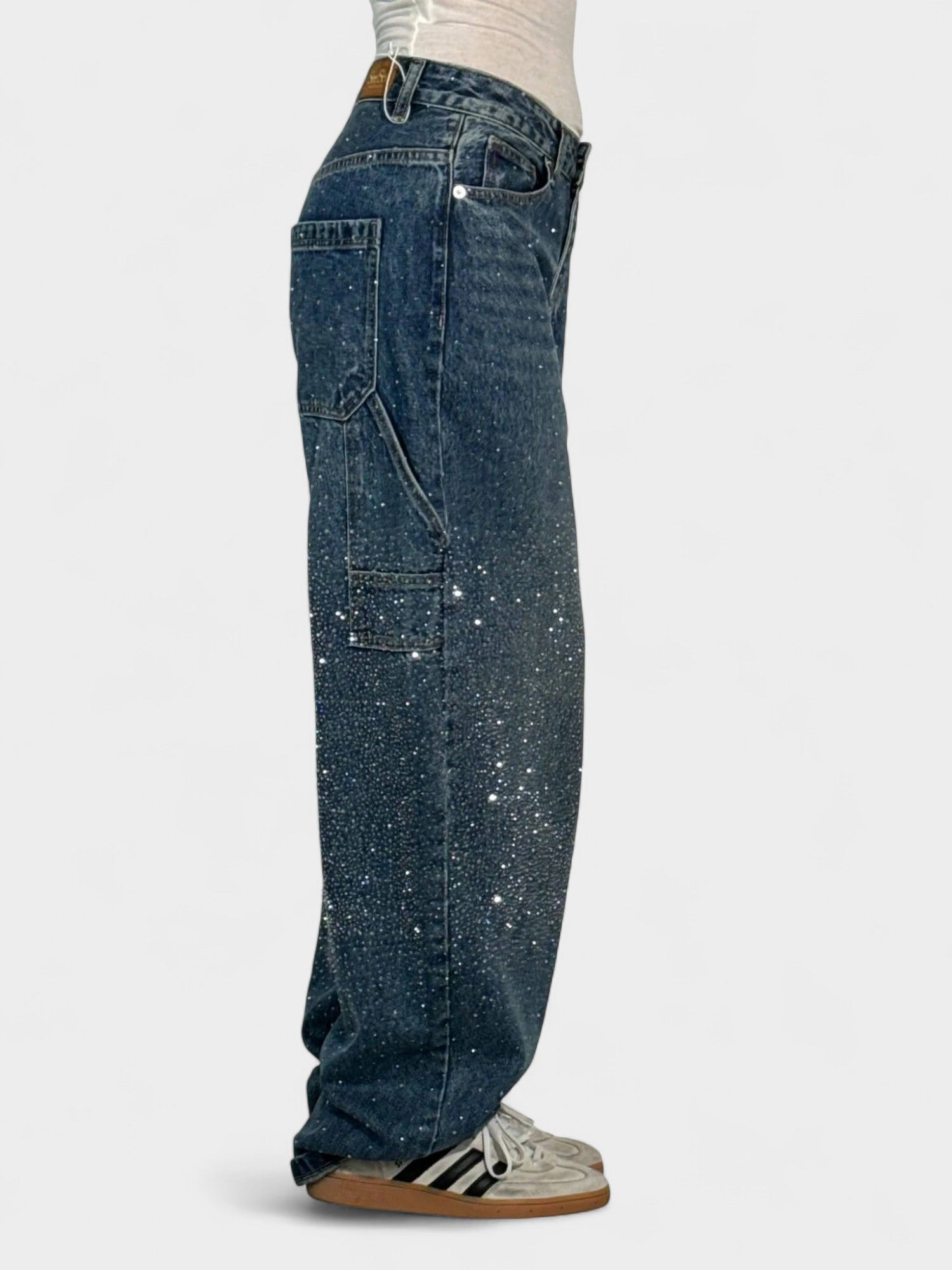 Zara | Crystal Embellished Denim Jeans