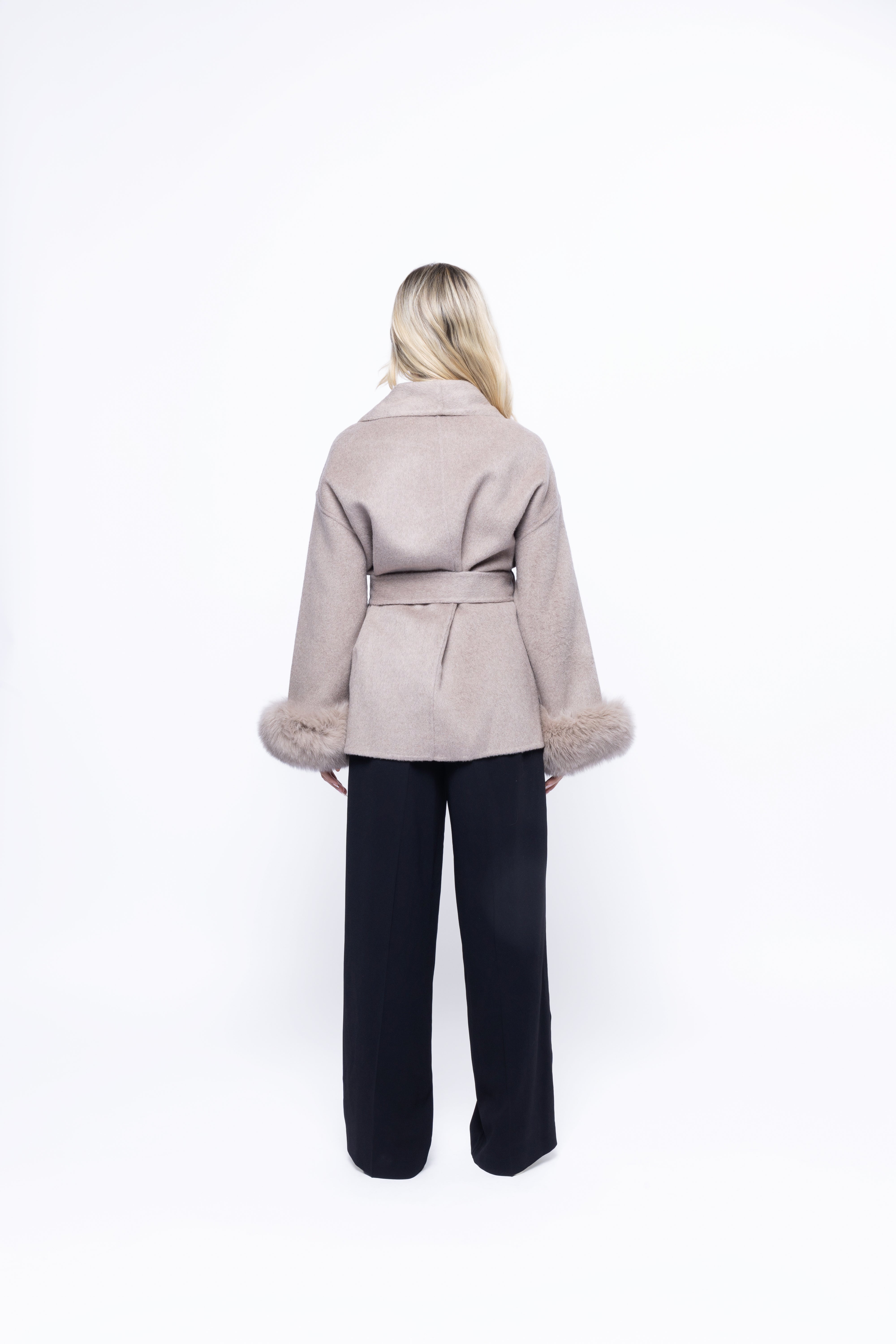 Celeste | Wool Coat with Fur Cuffs