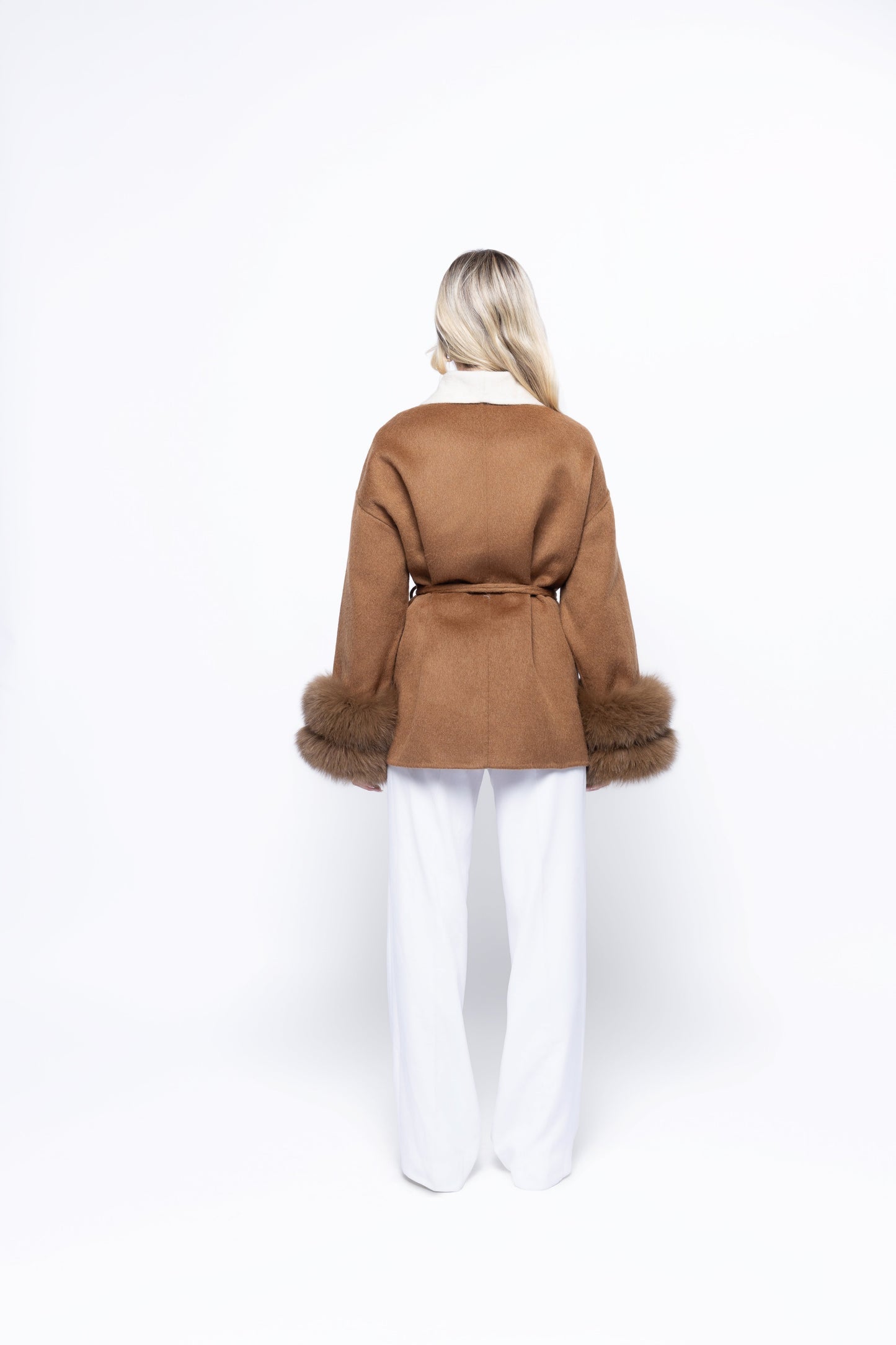 Celeste | Wool Coat with Fur Cuffs