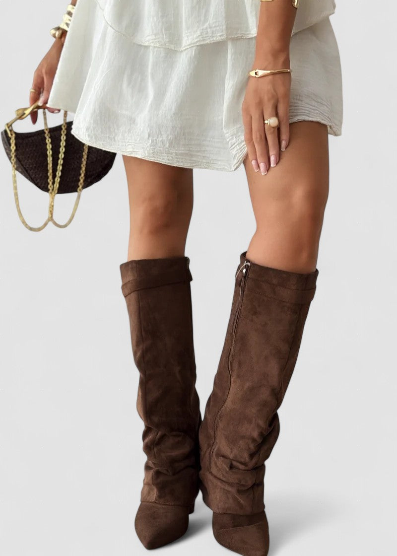 Celestine | Fold-Over Suede Boots