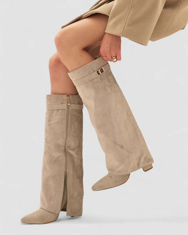 Celestine | Fold-Over Suede Boots