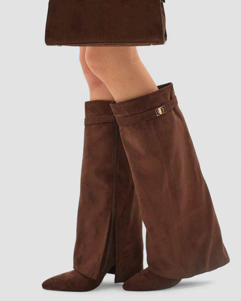 Celestine | Fold-Over Suede Boots