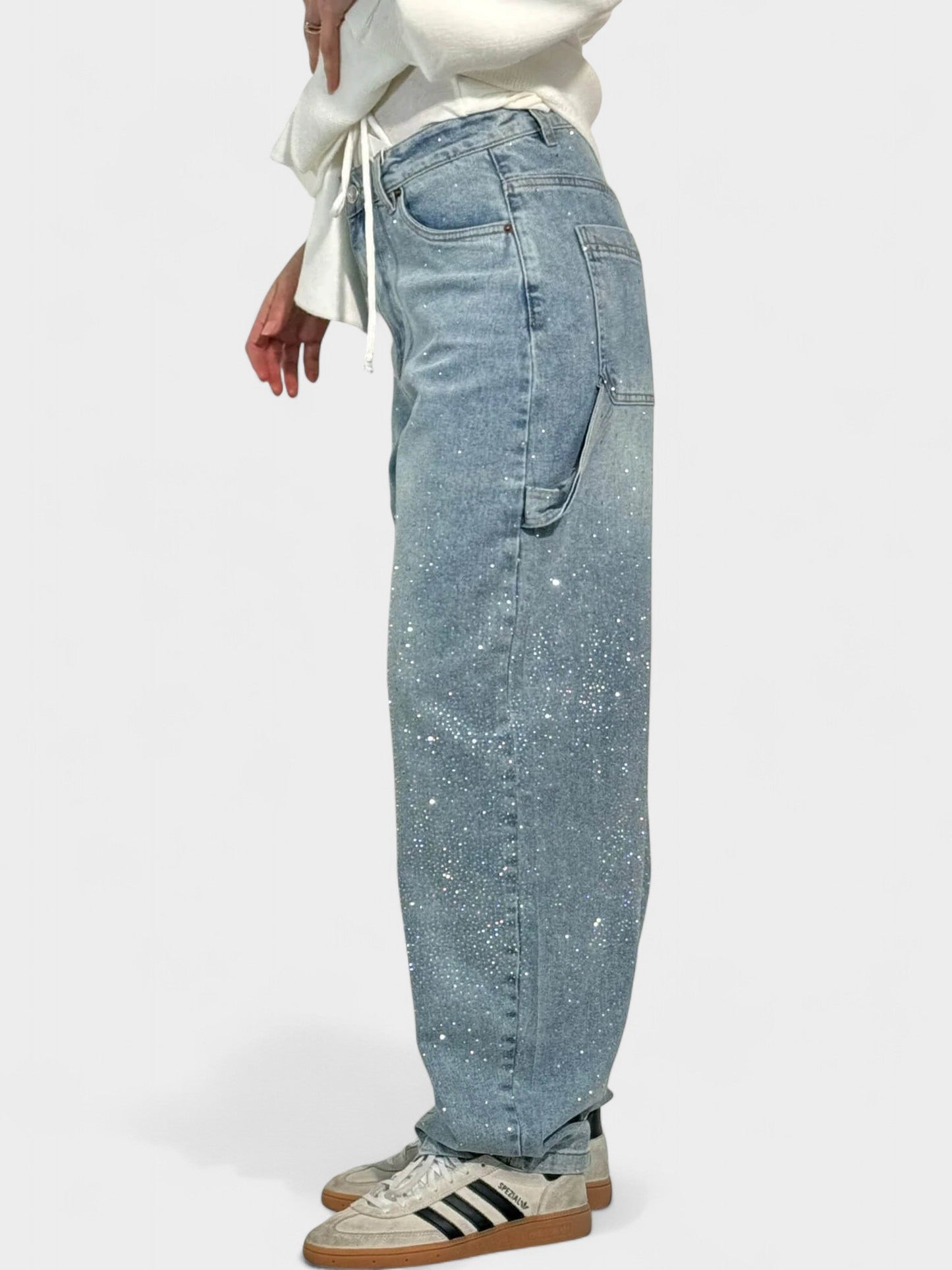 Zara | Crystal Embellished Denim Jeans