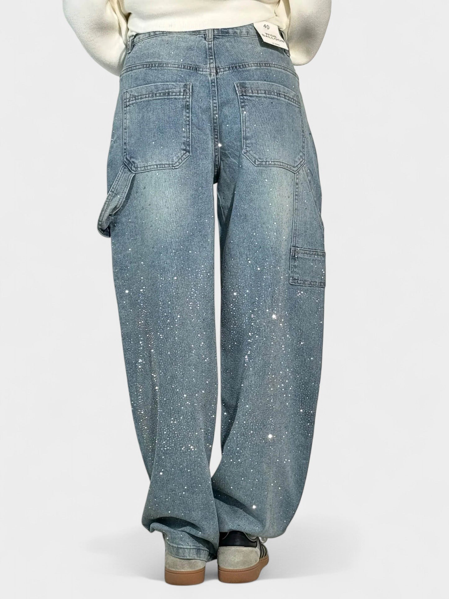 Zara | Crystal Embellished Denim Jeans