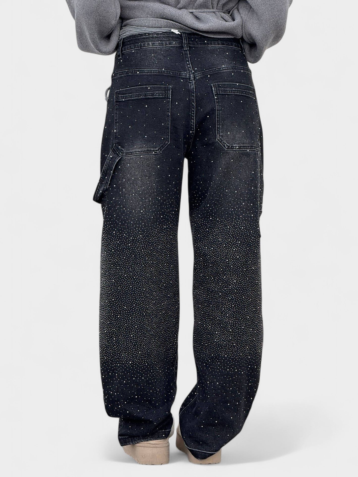 Zara | Crystal Embellished Denim Jeans