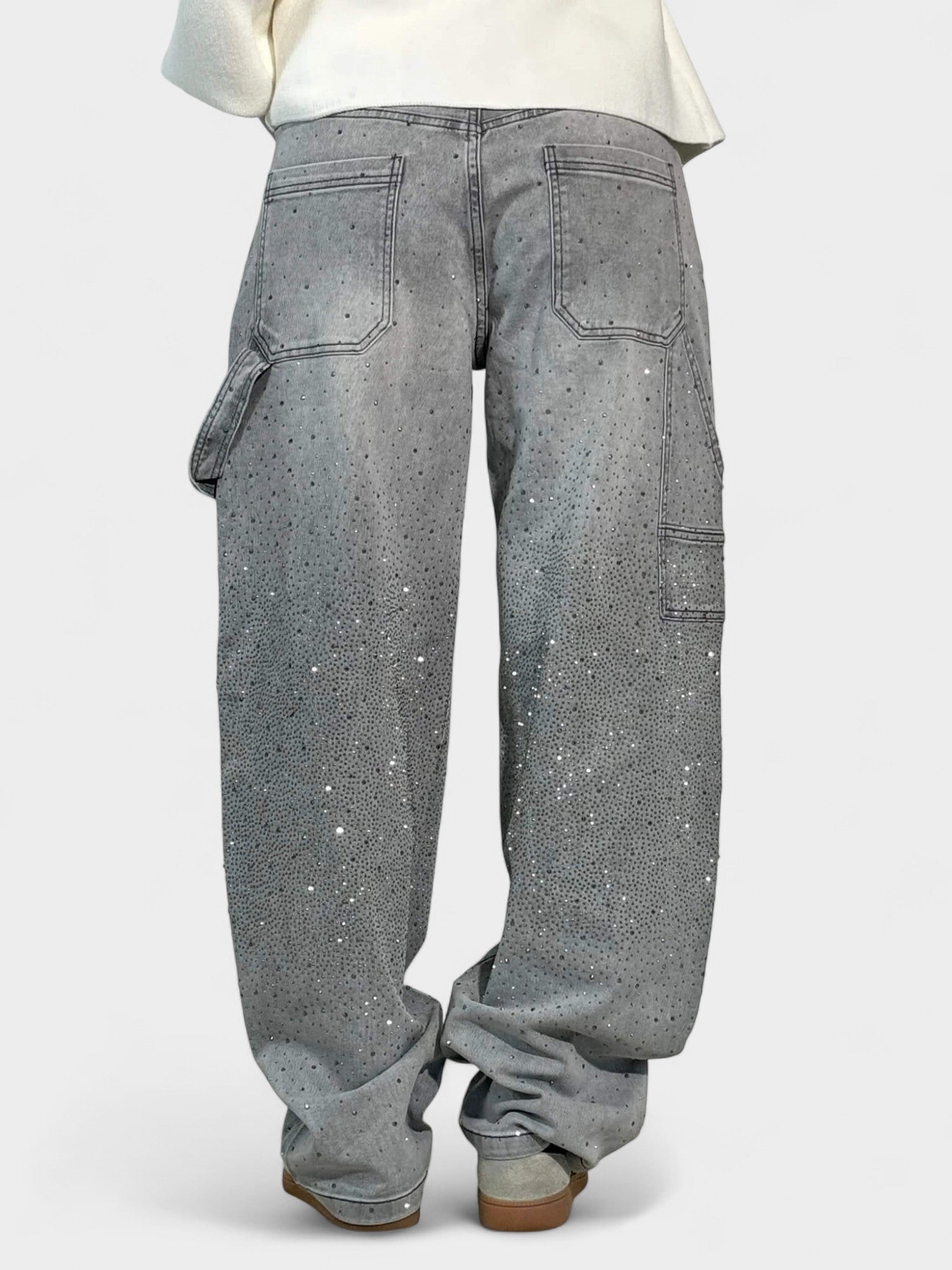 Zara | Crystal Embellished Denim Jeans