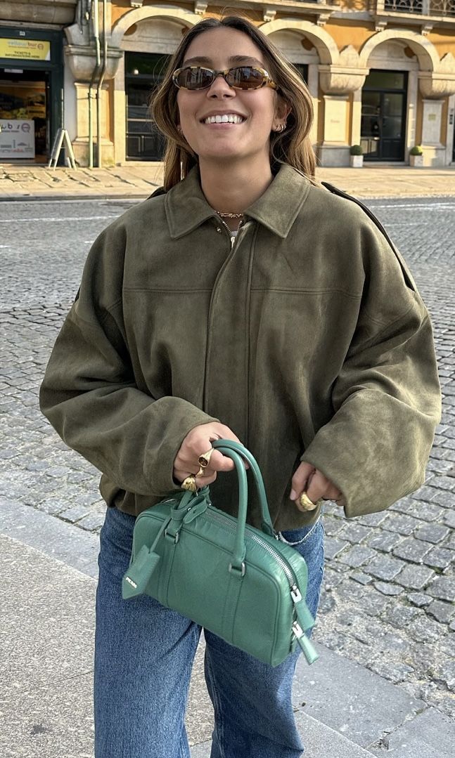 Kaori | Suede Textured Pilot Jacket