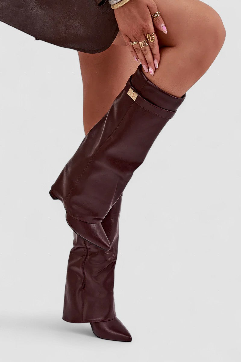 Alyce | Fold-Over Leather Boots