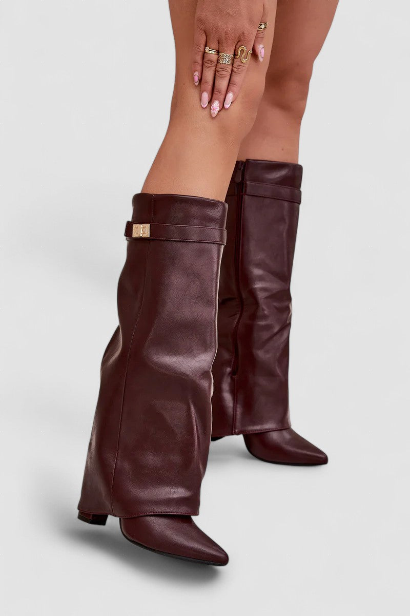 Alyce | Fold-Over Leather Boots