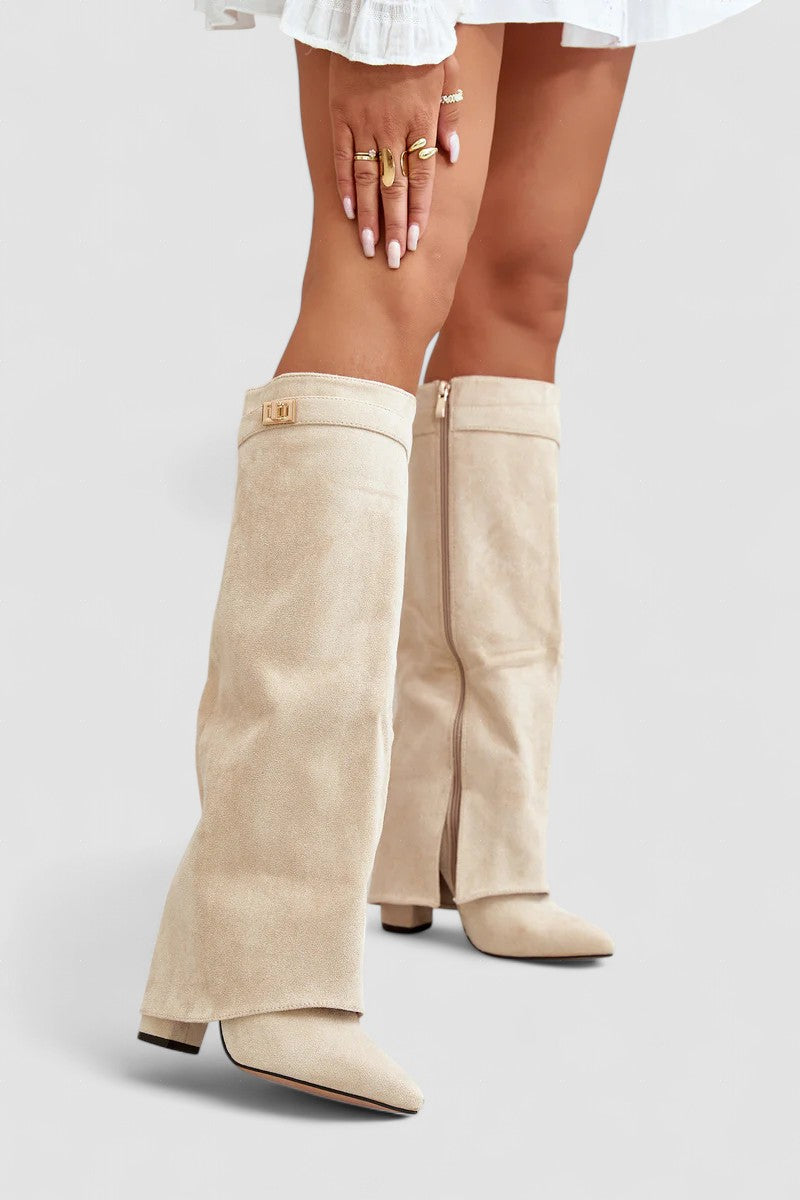 Celestine | Fold-Over Suede Boots