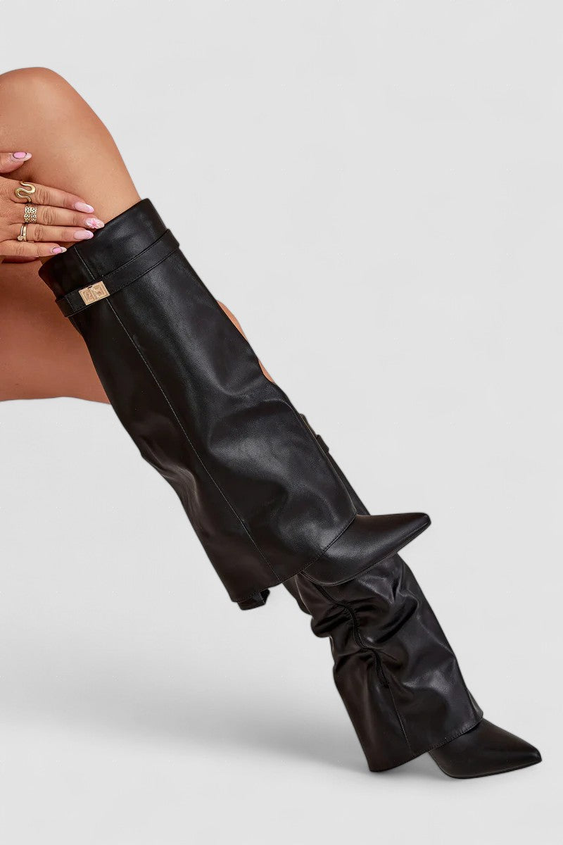 Alyce | Fold-Over Leather Boots