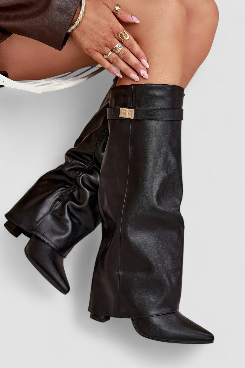 Alyce | Fold-Over Leather Boots